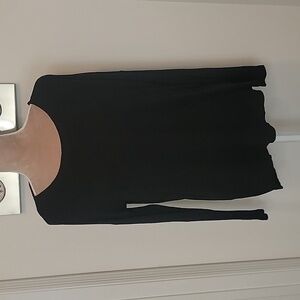 H by Bordeaux, Size M, Open Back Long Sleeved Black Top